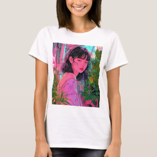 Camiseta Sinais de neon, estilo Akira,