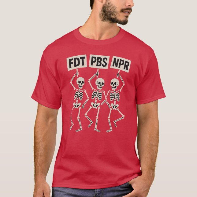 Camiseta Sinais de protesto de dança de esqueleto Design FD (Frente)