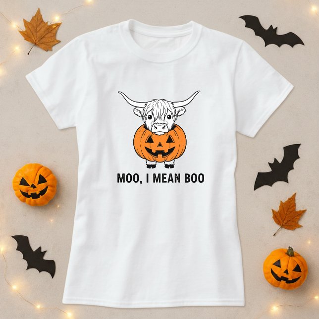 Camiseta Sinais Engraçados Tee; Vaca e Pumpkin Pun (Criador carregado)