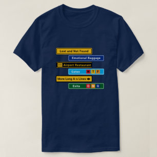 Camiseta Sinais para Viajantes Desafiados no Aeroporto
