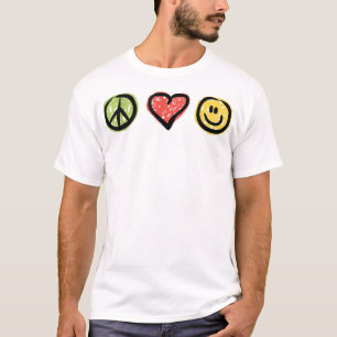 Camiseta Sinais Positivos de Mensagens de Felicidade do Pea