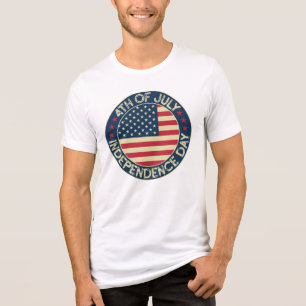 Camiseta Sinal Americano do Dia da Independência de 4 de Ju