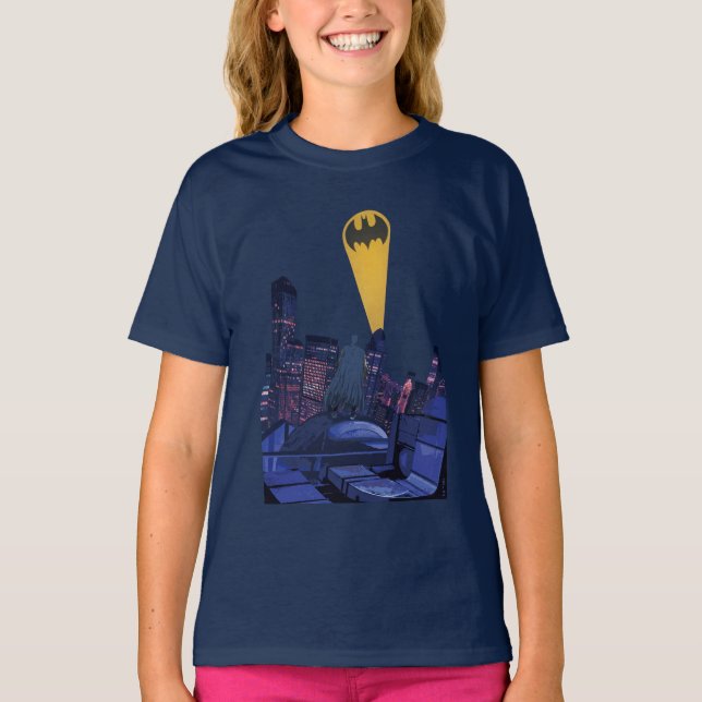 Camiseta Sinal Bat Sobre Gotham (Frente)