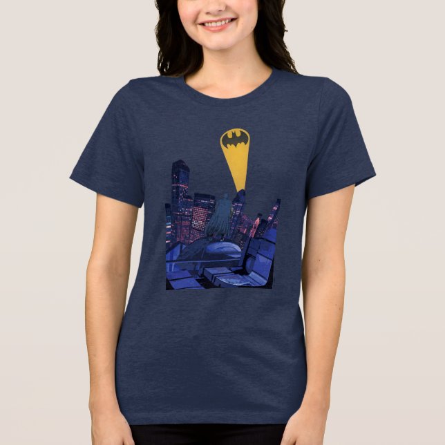 Camiseta Sinal Bat Sobre Gotham (Frente)