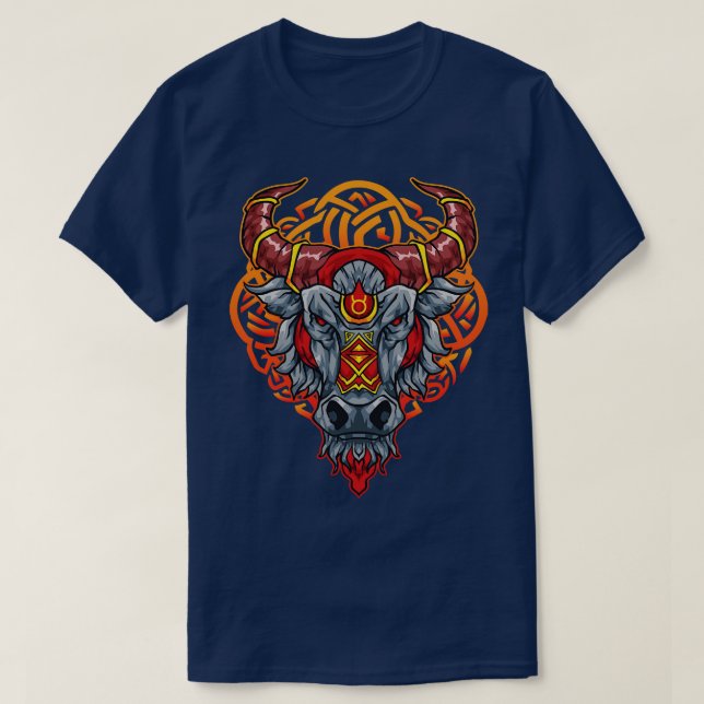 Camiseta Sinal Celtic Bull Zodiac Datas 15 de abril (Frente do Design)
