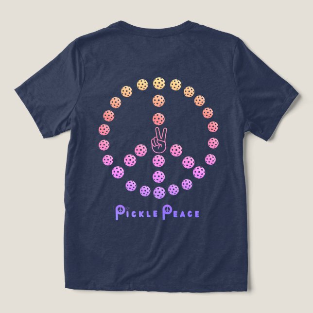 Camiseta sinal colorido de paz multi-bola (Verso do Design )