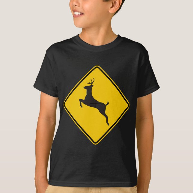 Camiseta Sinal da estrada do cruzamento dos cervos (Frente)