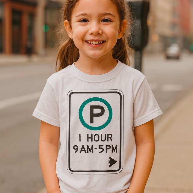 Camiseta Sinal De 1 Hora De Estacionamento Para Zonas De Es (Criador carregado)