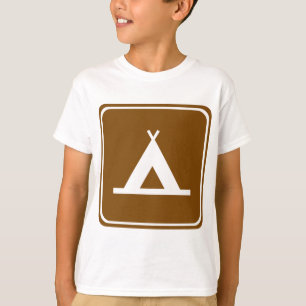 Camiseta Sinal de acampamento da estrada