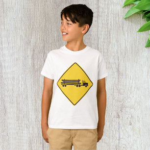 Camiseta Sinal de Alerta de Caminhão de Madeira Transporte 