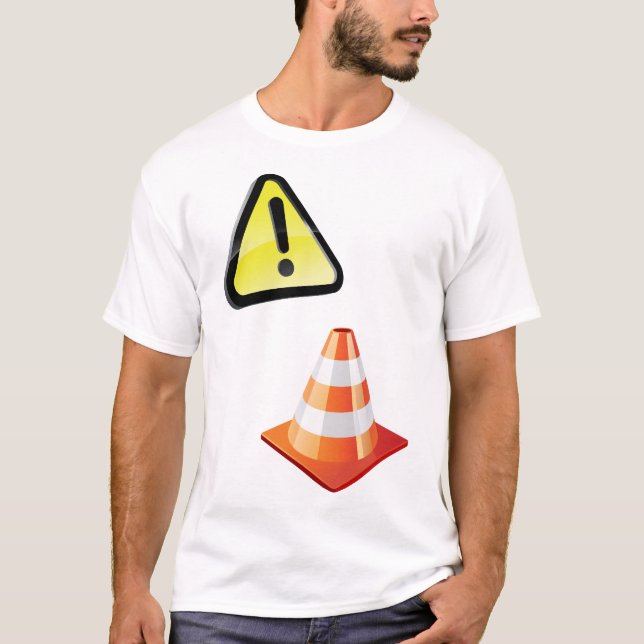 Camiseta Sinal de Alerta de Cuidado com Cone de Trânsito (Frente)