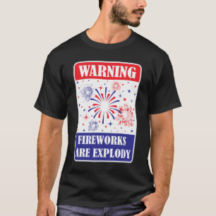 Camiseta Sinal de Alerta de Fogos de Artifício