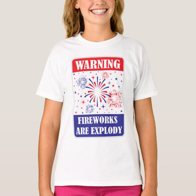 Camiseta Sinal de Alerta de Fogos de Artifício (Frente)