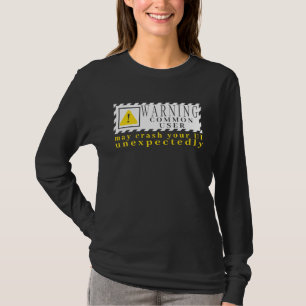 Camiseta Sinal de Alerta de Tecnologia Divertida Comum Usuá