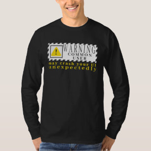 Camiseta Sinal de Alerta de Tecnologia Divertida Comum Usuá