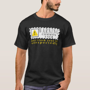 Camiseta Sinal de Alerta de Tecnologia Divertida Usuário Co