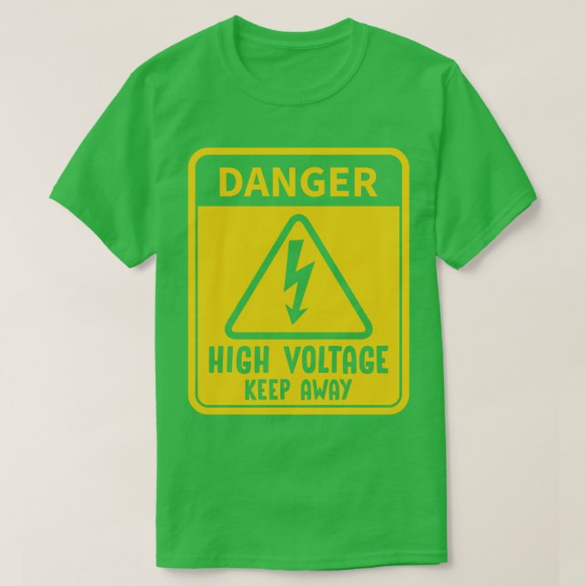 Camiseta Sinal de Alta Tensão de Perigo (Frente do Design)