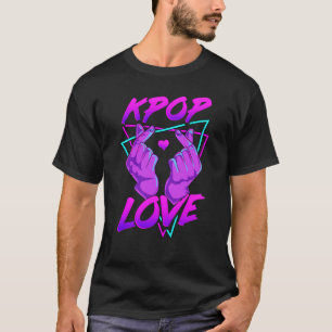 Camiseta Sinal de Amor Coreano K POP Dedos de Amor