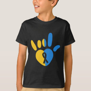 Camiseta Sinal de Amor em ASL Conscientização sobre Síndrom