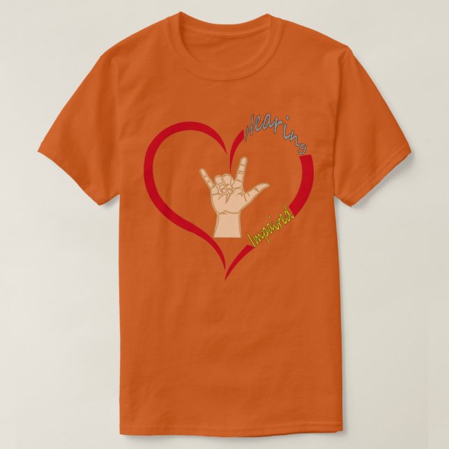 Camiseta Sinal de amor para deficientes auditivos (Frente do Design)