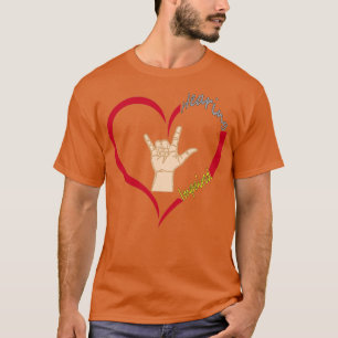 Camiseta Sinal de amor para deficientes auditivos