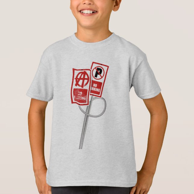 Camiseta sinal de anarquia de estacionamento proibido (Frente)
