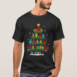 Camiseta Sinal de Árvore de Natal Engraçado Língua Xmas Sur