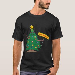 Camiseta Sinal de Árvore de Natal Fröhliche Weihnachten