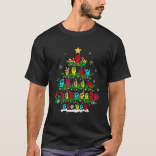 Camiseta Sinal de Árvore Engraçado Linguagem Xmas Orgulho S