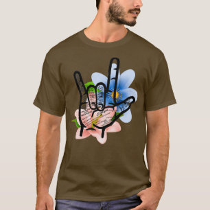 Camiseta Sinal de ASL que te amo em 40 línguas diferentes