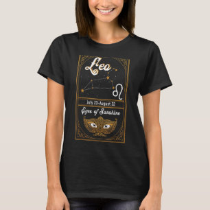Camiseta Sinal de Astrologia de Aniversário do Zodíaco Leão