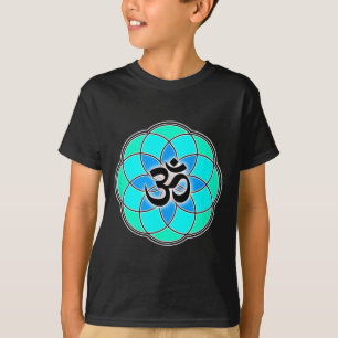 Camiseta Sinal de Aum Yoga Meditação Semente da Vida Flor d
