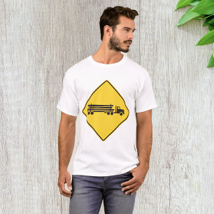 Camiseta Sinal de Aviso de Caminhão de Madeira Transporte S