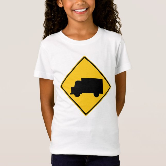 Camiseta Sinal de aviso de caminhão rodoviário (Frente)
