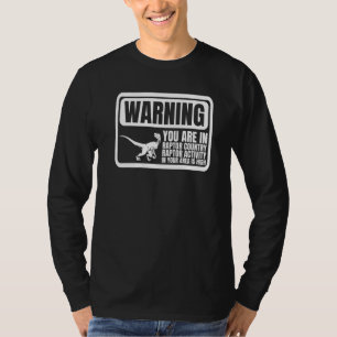 Camiseta Sinal de Aviso de Raptor País de Raptor Dinossauro