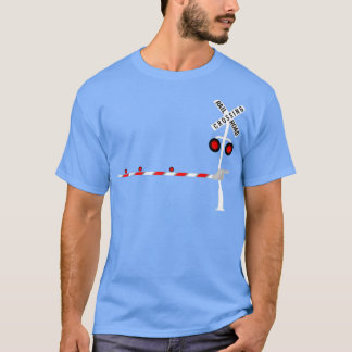 Camiseta Sinal de Barreira de Passagem de Caminho de Ferro