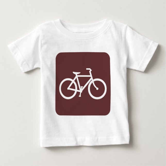 Camiseta Sinal de Bicicleta - Castanho Escuro (Frente)