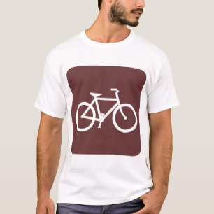 Camiseta Sinal de Bicicleta - Marrom Escuro