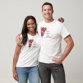 Camiseta Sinal de Boas-Vindas de Casamento Floral Rosa Eleg