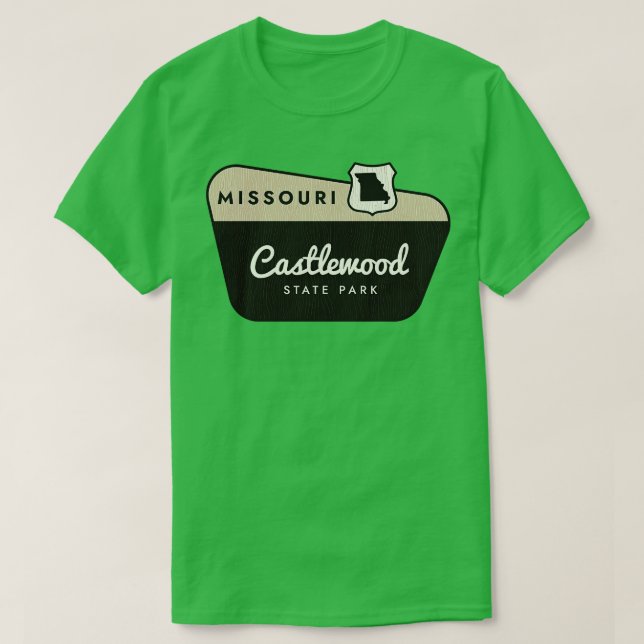 Camiseta Sinal de boas-vindas do Castlewood State Park Miss (Frente do Design)