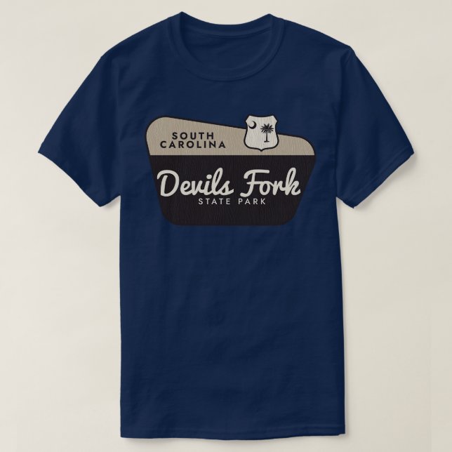 Camiseta Sinal de boas-vindas do Devils Fork State Park Sou (Frente do Design)
