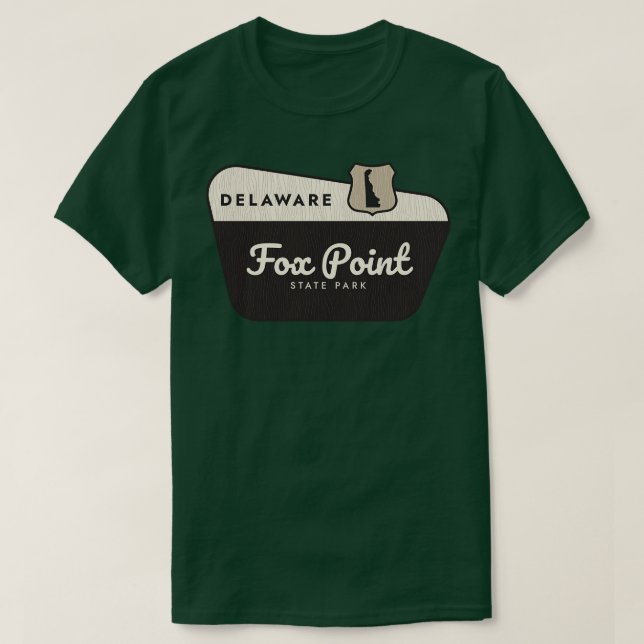 Camiseta Sinal de boas-vindas do Fox Point State Park Delaw (Frente do Design)