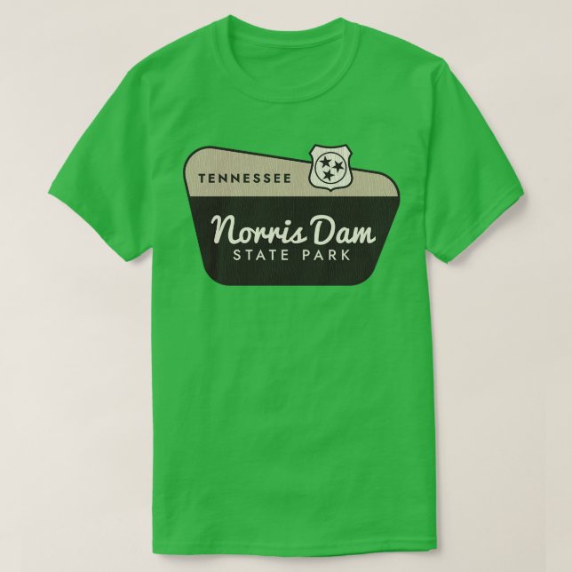 Camiseta Sinal de boas-vindas do Norris Dam State Park Tenn (Frente do Design)
