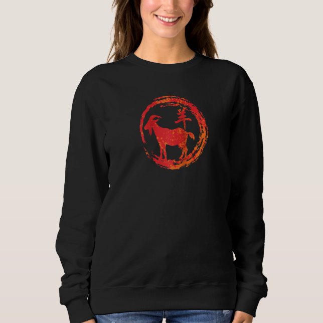 Camiseta Sinal De Cabra Chinesa Do Zodiac Raglan (Frente)