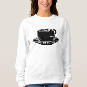 Camiseta Sinal de café da cafeteria vítrea preto e branco