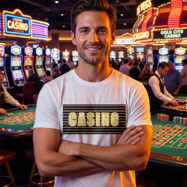 Camiseta Sinal de casino com letras de Bolinhas neon (Criador carregado)