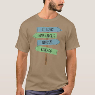 Camiseta Sinal de Cidades Grandes e Bonitas de Illinois Nor