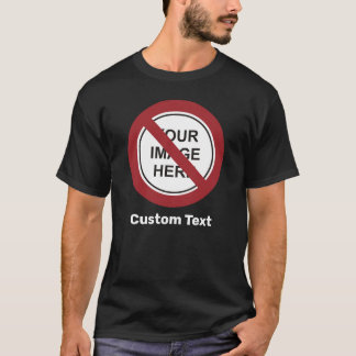 Camiseta Sinal de Círculo de Proibição com Texto e Imagem P