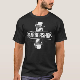 Camiseta Sinal de compro de barbeiro com vara de barbeiro