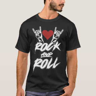 Camiseta Sinal de cornos Rocha e Roll Música